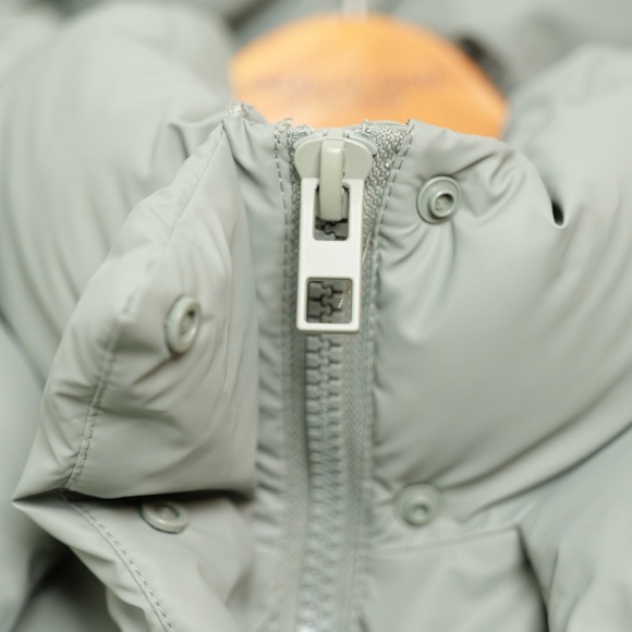 Zara Rubberized Green/Olive Puffer Jacket Sz L - Picture 4 of 7